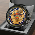 New York Knicks 2026 NBA Finals Champions Black Stainless Steel Watch – HOATT19064
