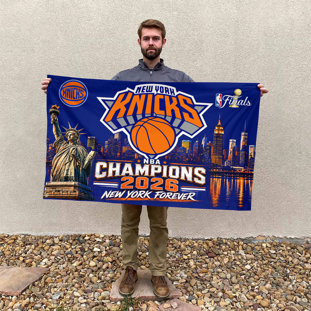 New York Knicks 2026 NBA Finals Champions 3D Double-side House Flag – HOATT19901