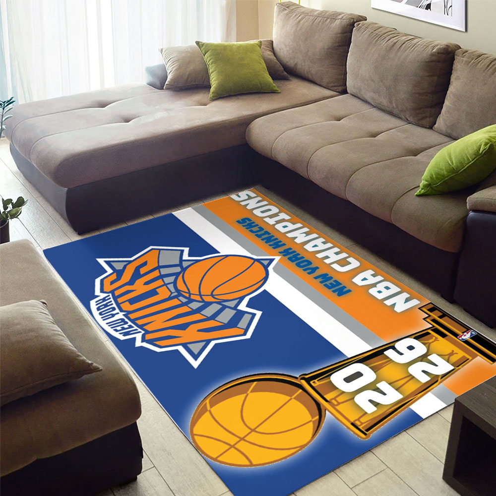 New York Knicks 2026 NBA Finals Champions Rectangular Rug – TMTHU6949