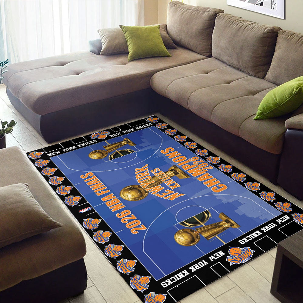 New York Knicks 2026 NBA Finals Champions Rectangular Rug – TMTHU7507