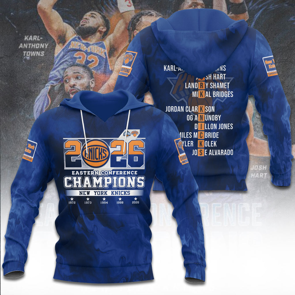 New York Knicks NBA Eastern Conference Champions 2026 3D Apparel – TANTN23187