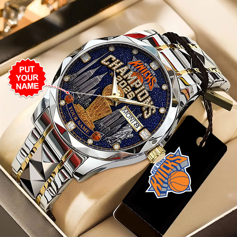 Personalized New York Knicks NBA Finals Champions 2026 Alloy Luxury Quartz Watch – TANTN23967