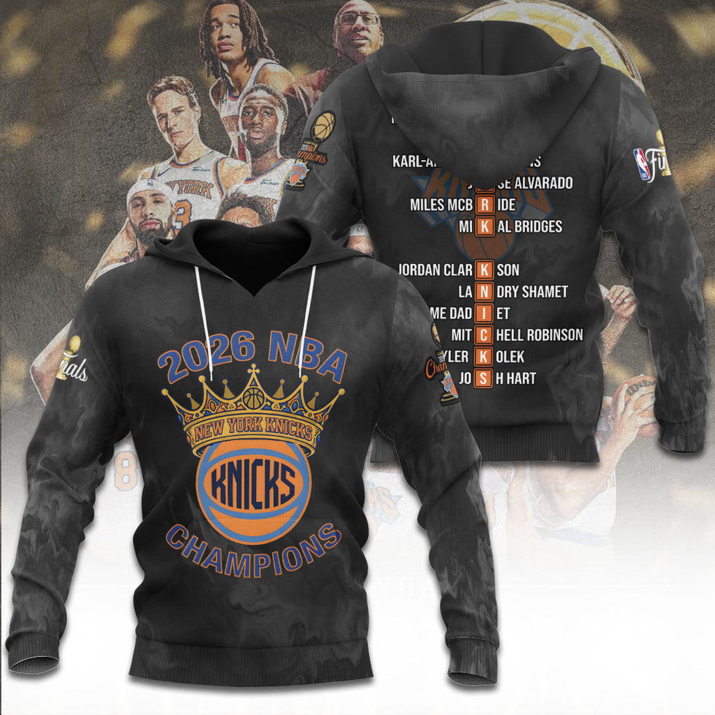 New York Knicks NBA Finals Champions 2026 3D Apparel – TANTN23635