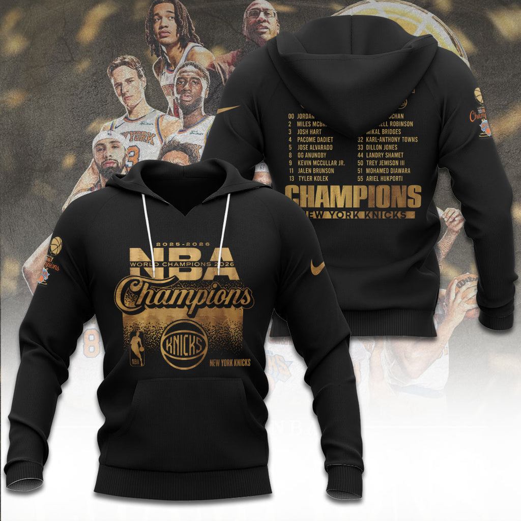 New York Knicks NBA Finals Champions 2026 3D Apparel – TANTN23820