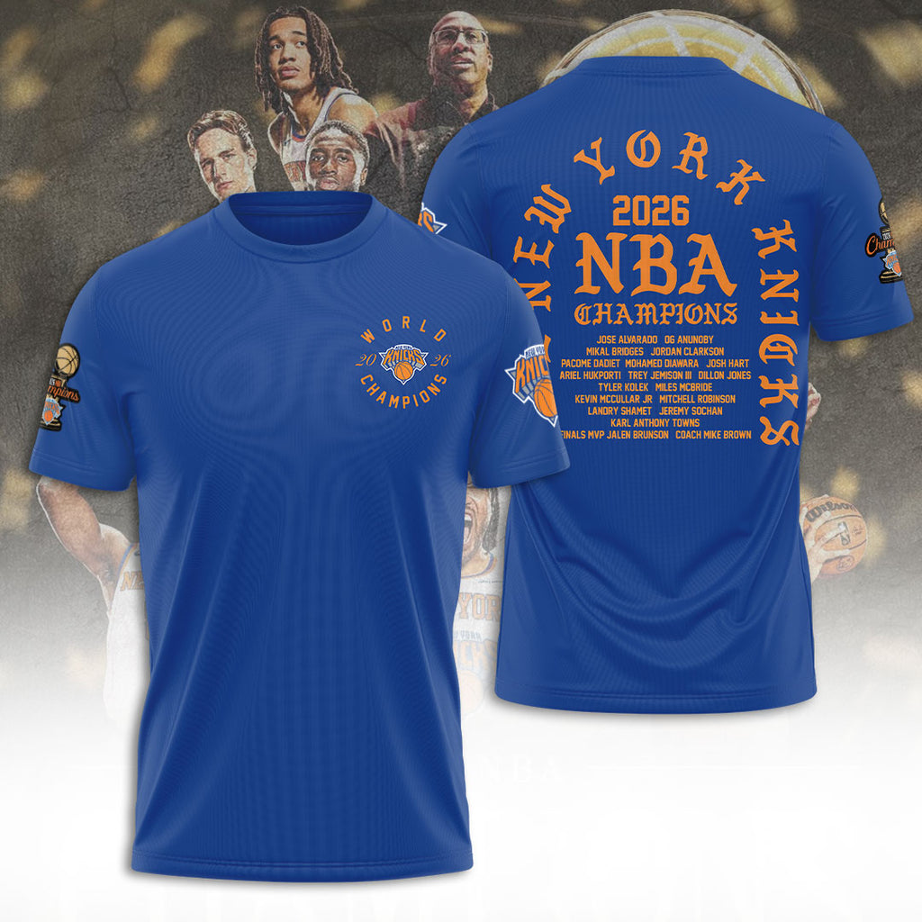 New York Knicks NBA Finals Champions 2026 3D Apparel – TANTN23851