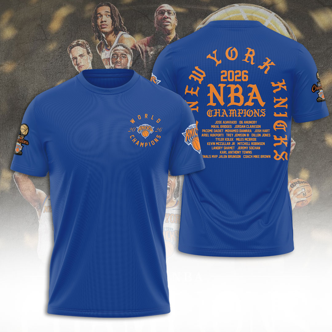 New York Knicks NBA Finals Champions 2026 3D Apparel – TANTN23851