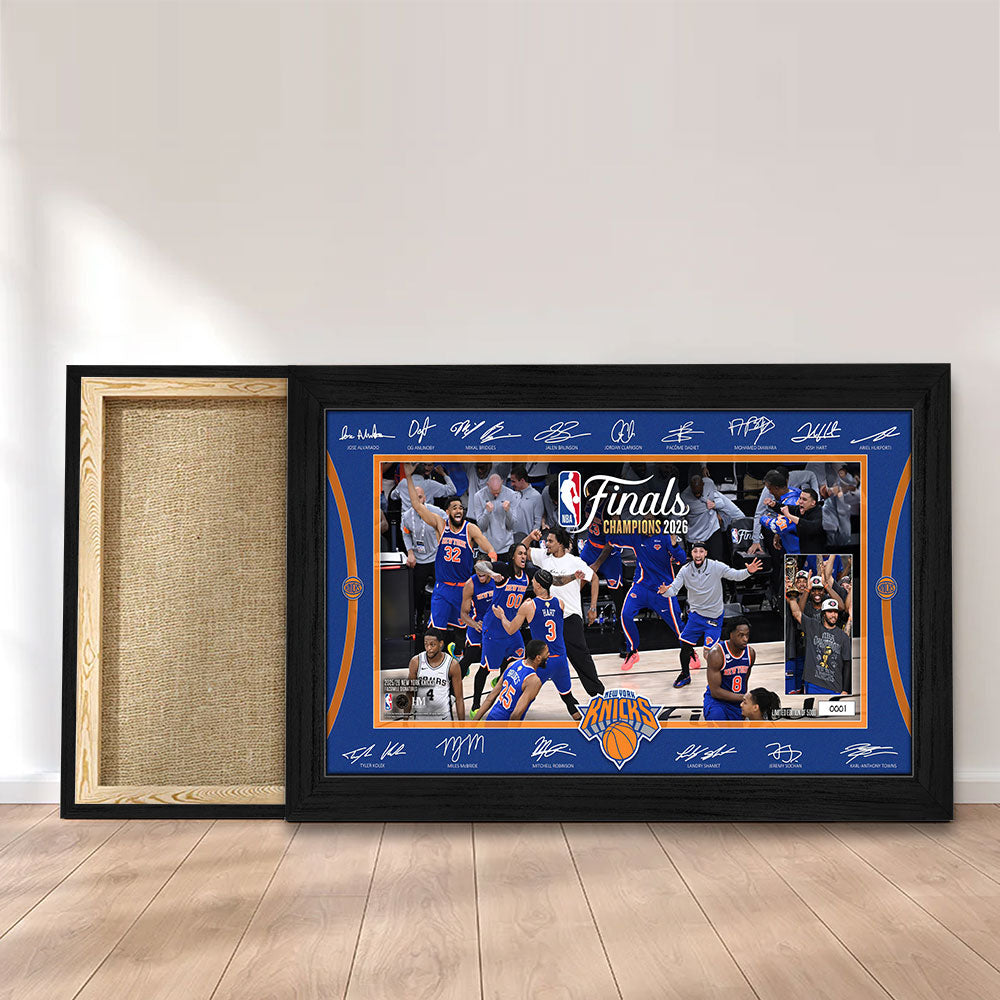 New York Knicks NBA Finals Champions 2026 Rectangle Canvas With Inner Frame – TANTN23725