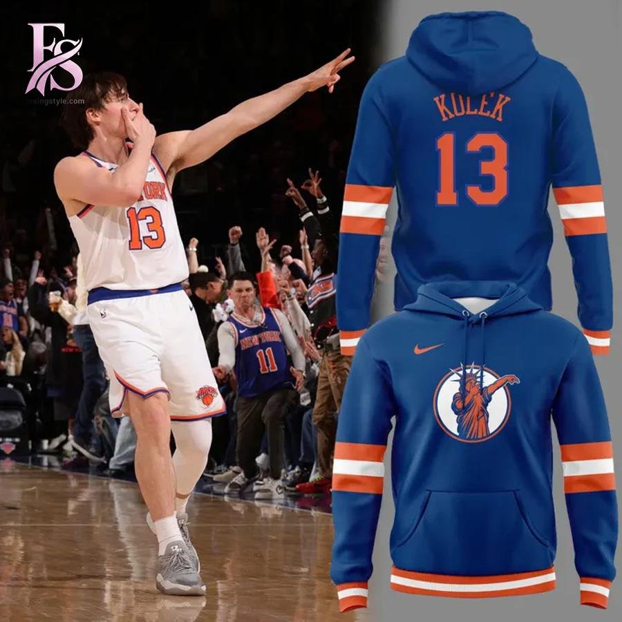 New York Knicks Tyler Kolek Statue of Liber 13 Hoodie