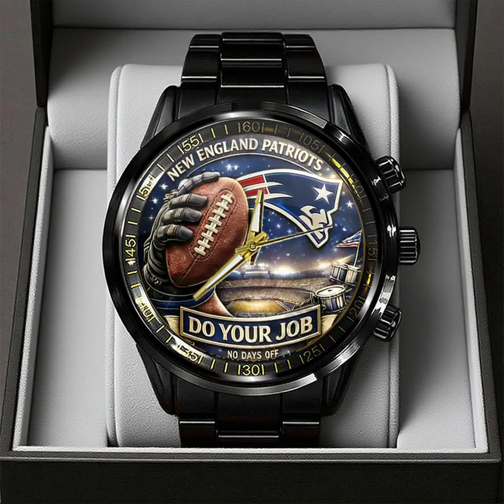 New England Patriots Black Stainless Steel Watch – TANTN20182