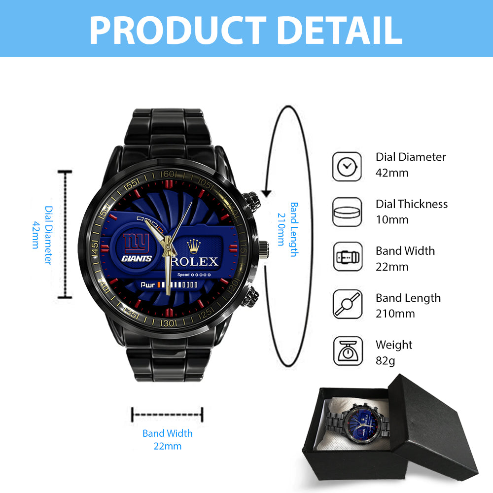 New York Giants x Rolex Black Stainless Steel Watch – MAITM13141