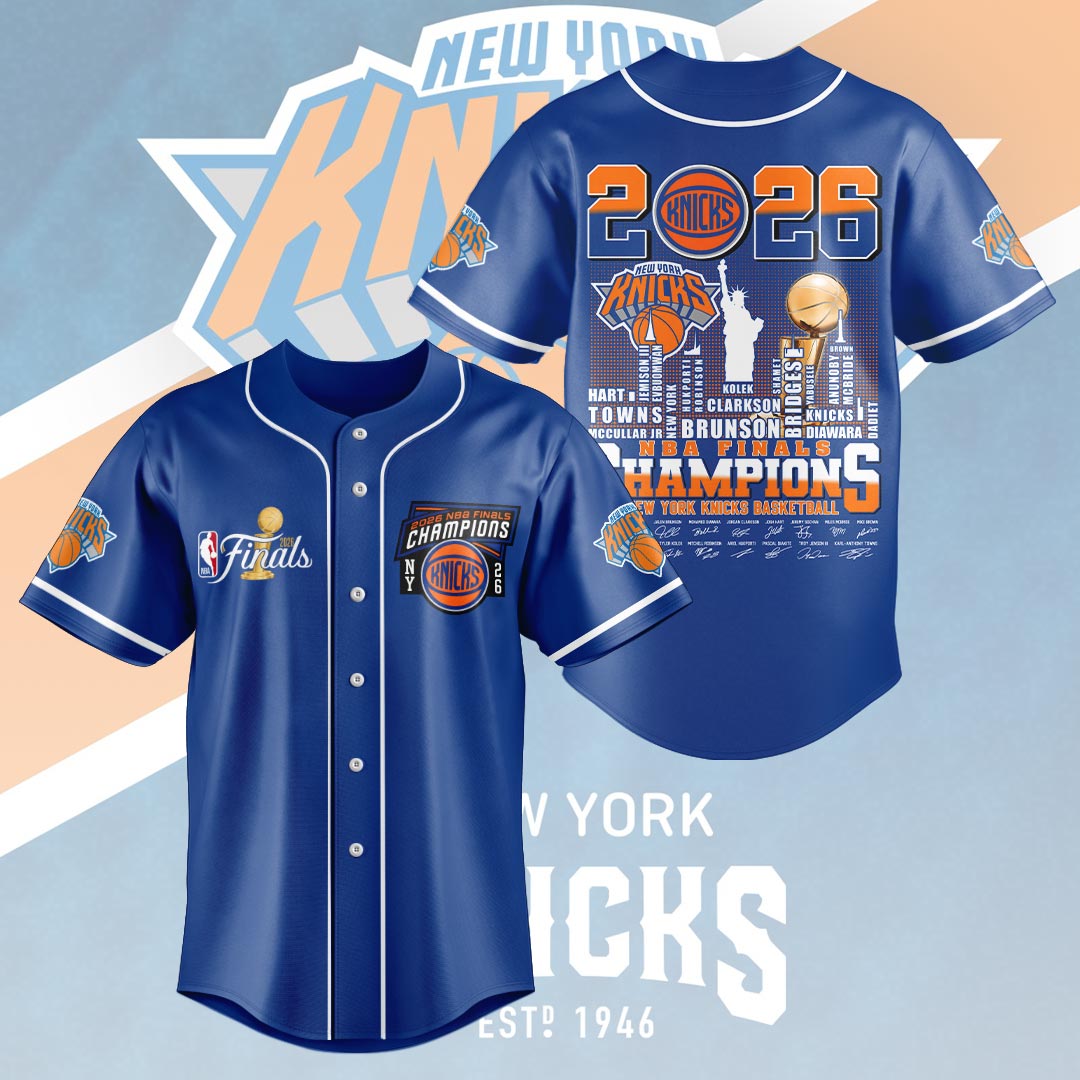 New York Knicks 2026 NBA Finals Champions Baseball Jersey – HOATT18796