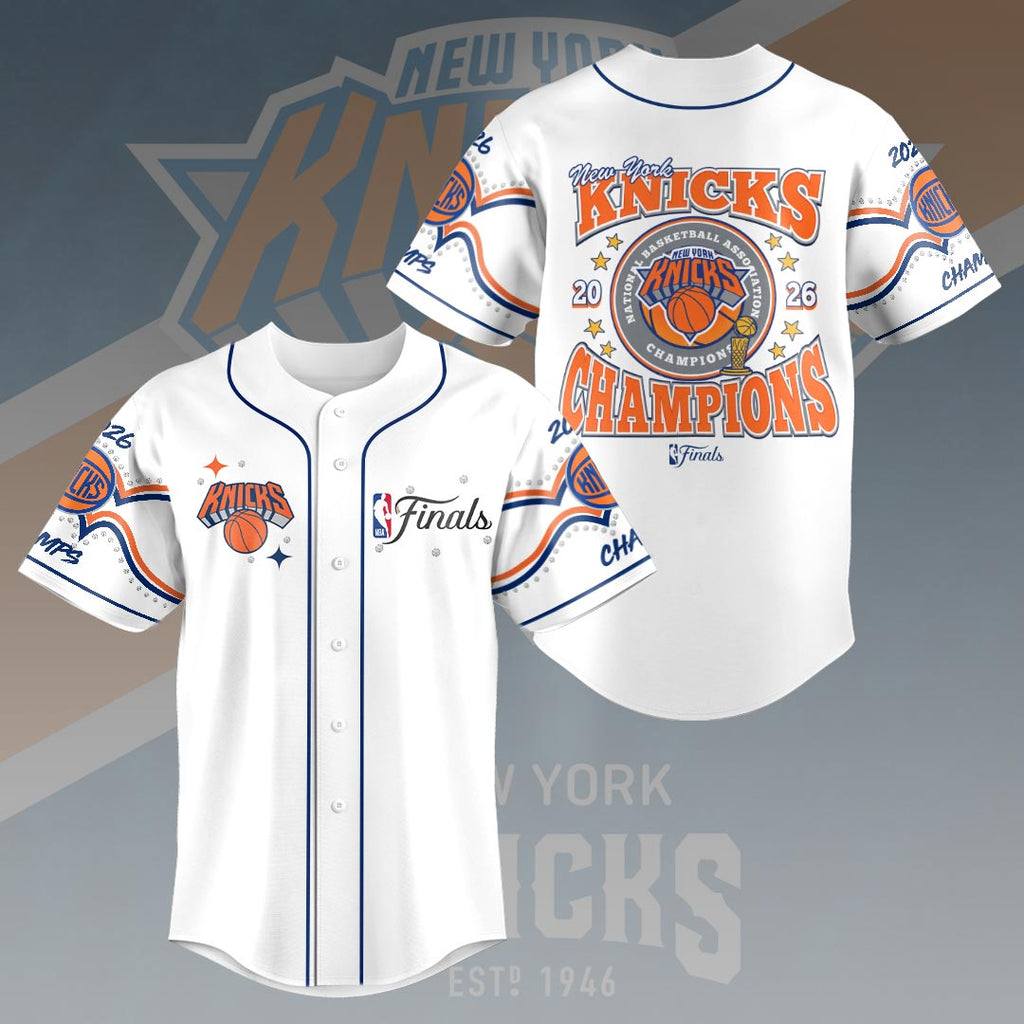 New York Knicks 2026 NBA Finals Champions Baseball Jersey – HOATT19205