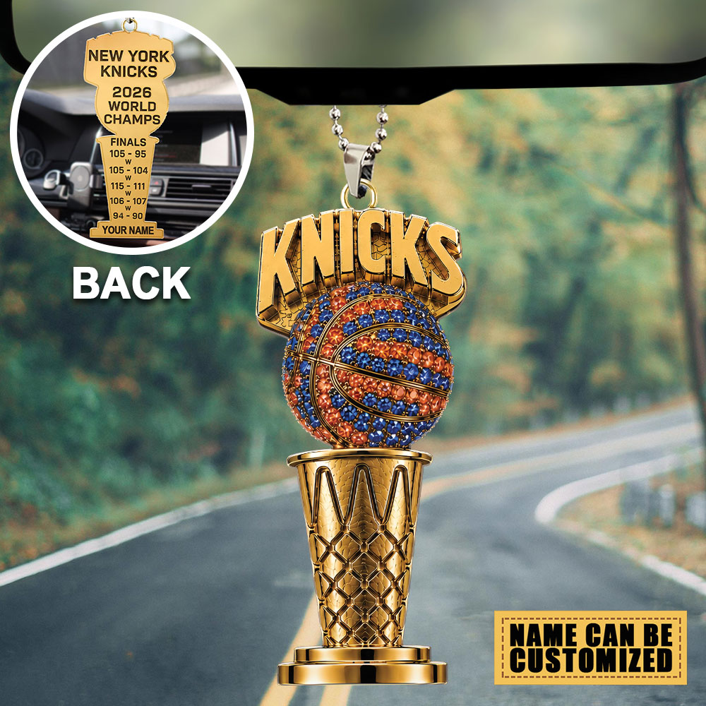 Personalized New York Knicks NBA Champions 2026 Custom shape 2-sided Acrylic Car Ornament – TMTHU7149