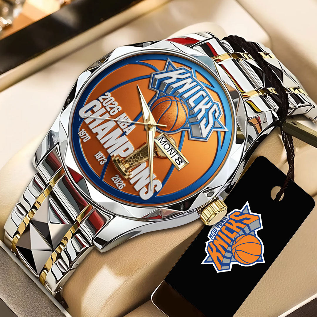 New York Knicks NBA Finals Champions 2026 Alloy Luxury Quartz Watch – TANTN23869