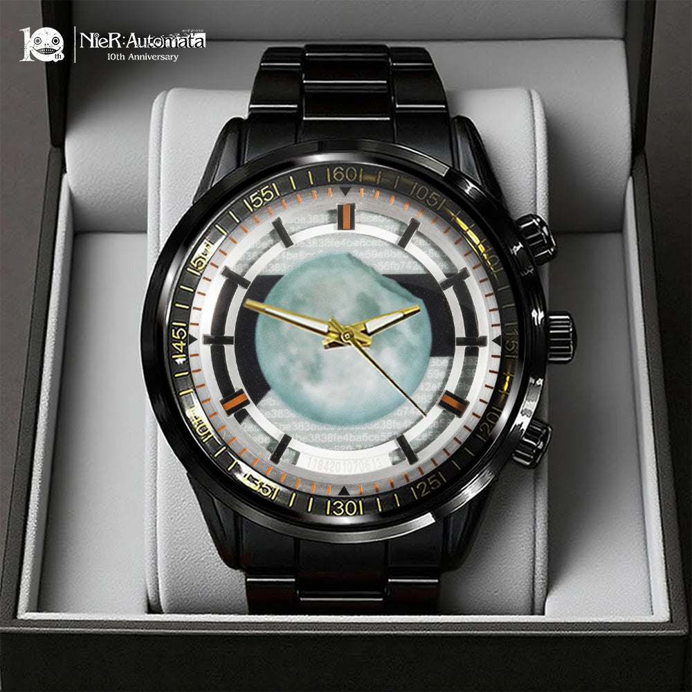 Nier: Automata 10th Anniversary Black Stainless Steel Watch – GNE7475