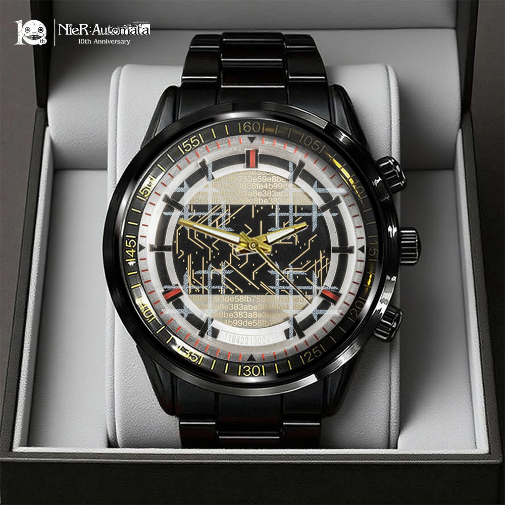 Nier: Automata 10th Anniversary Black Stainless Steel Watch – GNE7477