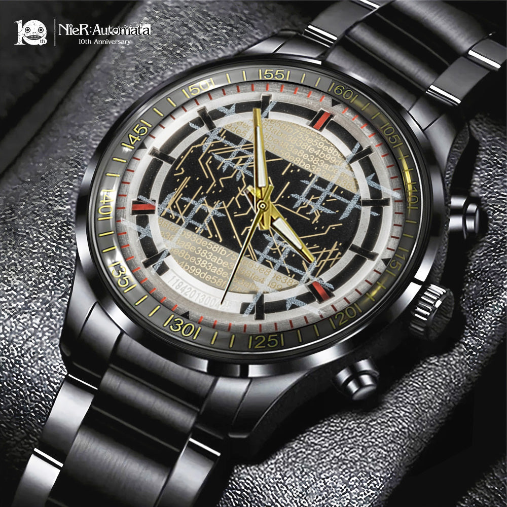 Nier: Automata 10th Anniversary Black Stainless Steel Watch – GNE7477