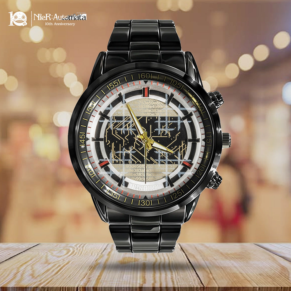 Nier: Automata 10th Anniversary Black Stainless Steel Watch – GNE7477