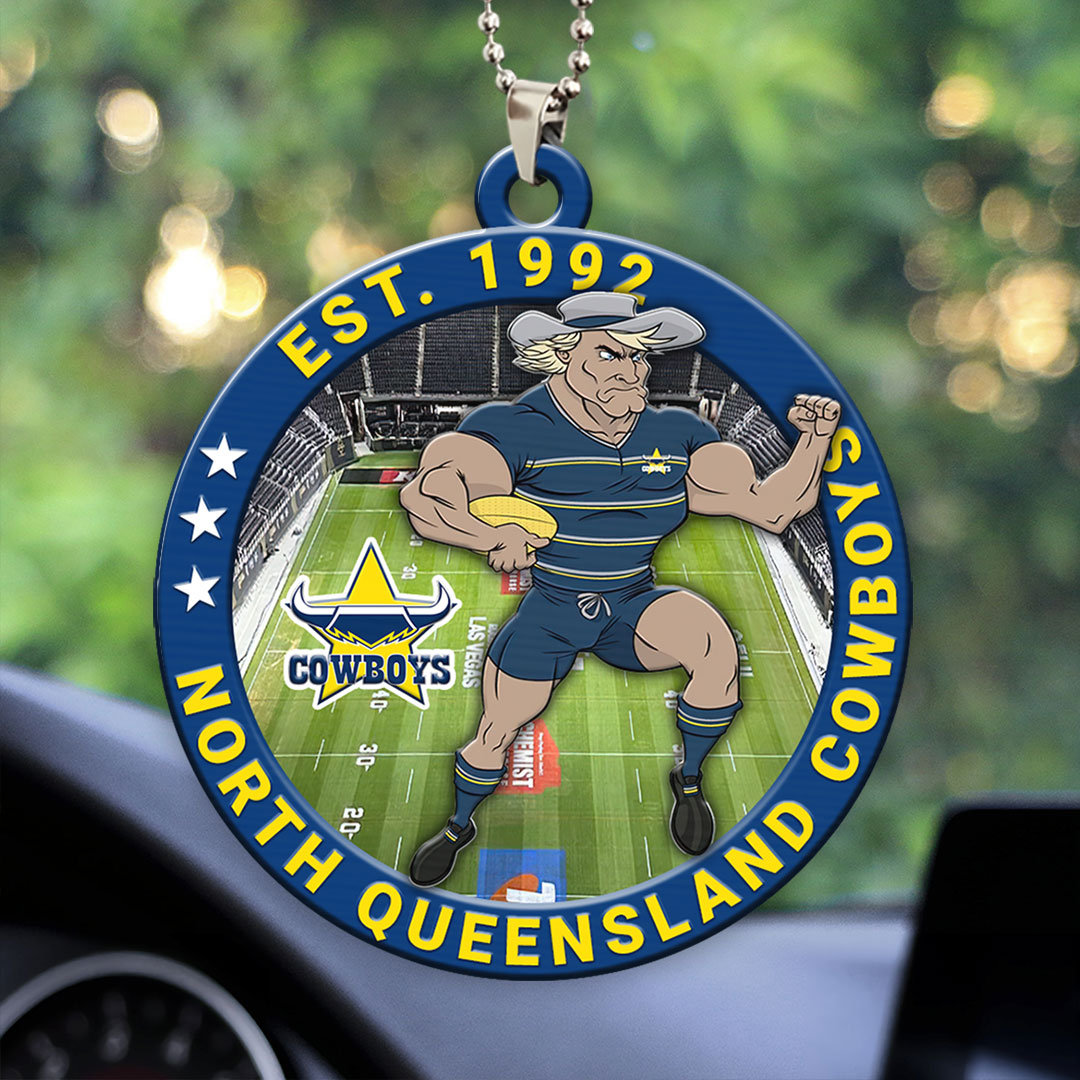 North Queensland Cowboys Custom Shape 2-sided Acrylic Car Ornament – HOATT13376