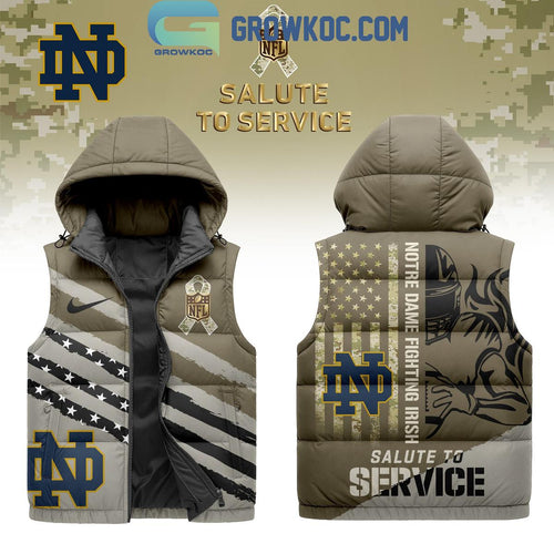 Notre Dame Fighting Irish Salute To Service Sleeveless Puffer Jacket