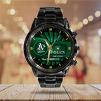Oakland Athletics Black Stainless Steel Watch – MAITM13442