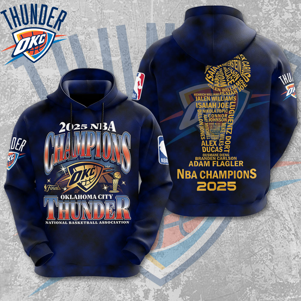 Oklahoma City Thunder 2025 NBA Champions 3D Apparel – MAITM 11757
