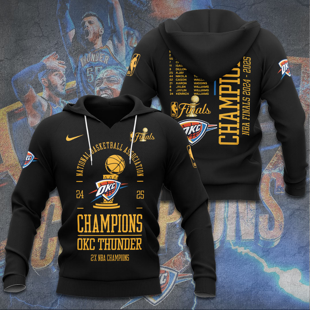 Oklahoma City Thunder 2025 NBA Champions 3D Apparel – TANTN 13926