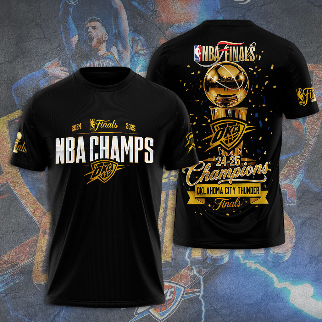 Oklahoma City Thunder 2025 NBA Champions 3D Apparel – TANTN 13927
