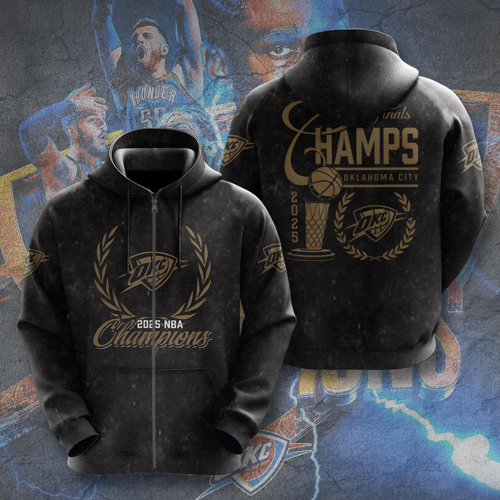 Oklahoma City Thunder 2025 NBA Champions 3D Apparel – TANTN 13957
