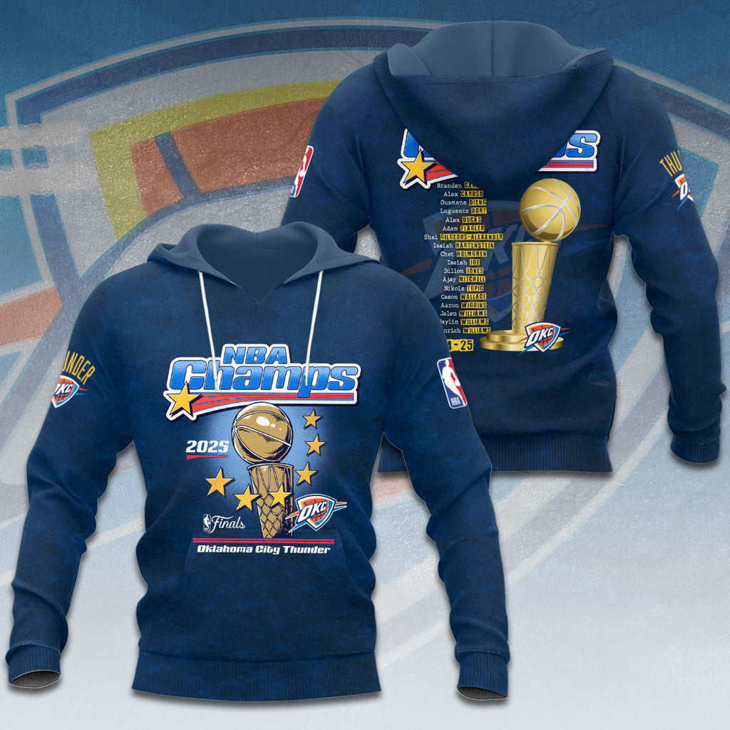 Oklahoma City Thunder 2025 NBA Champions 3D Apparel – HOATT 11376