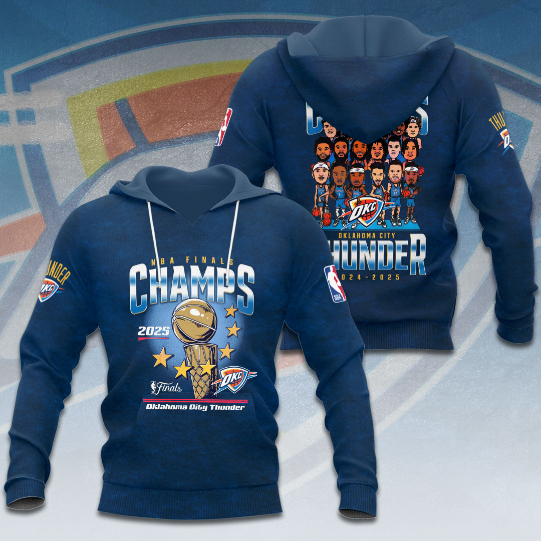 Oklahoma City Thunder 2025 NBA Champions 3D Apparel – HOATT 11438