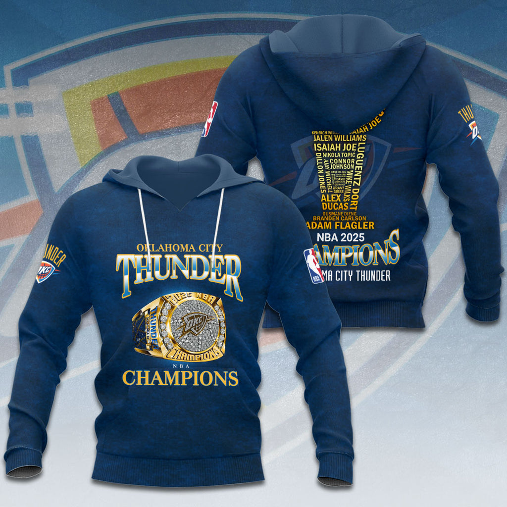 Oklahoma City Thunder 2025 NBA Champions 3D Apparel – HOATT 11469
