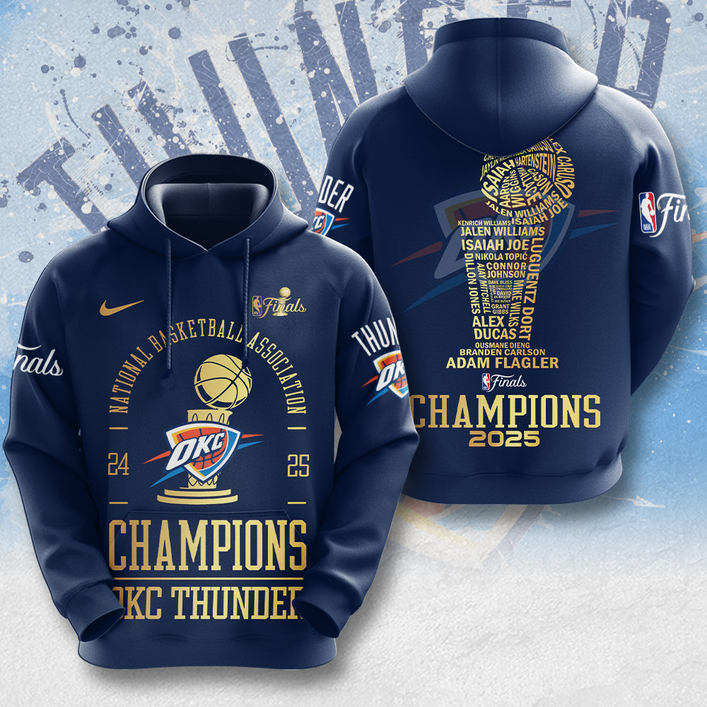 Oklahoma City Thunder 2025 NBA Champions 3D Apparel – MAITM 11803