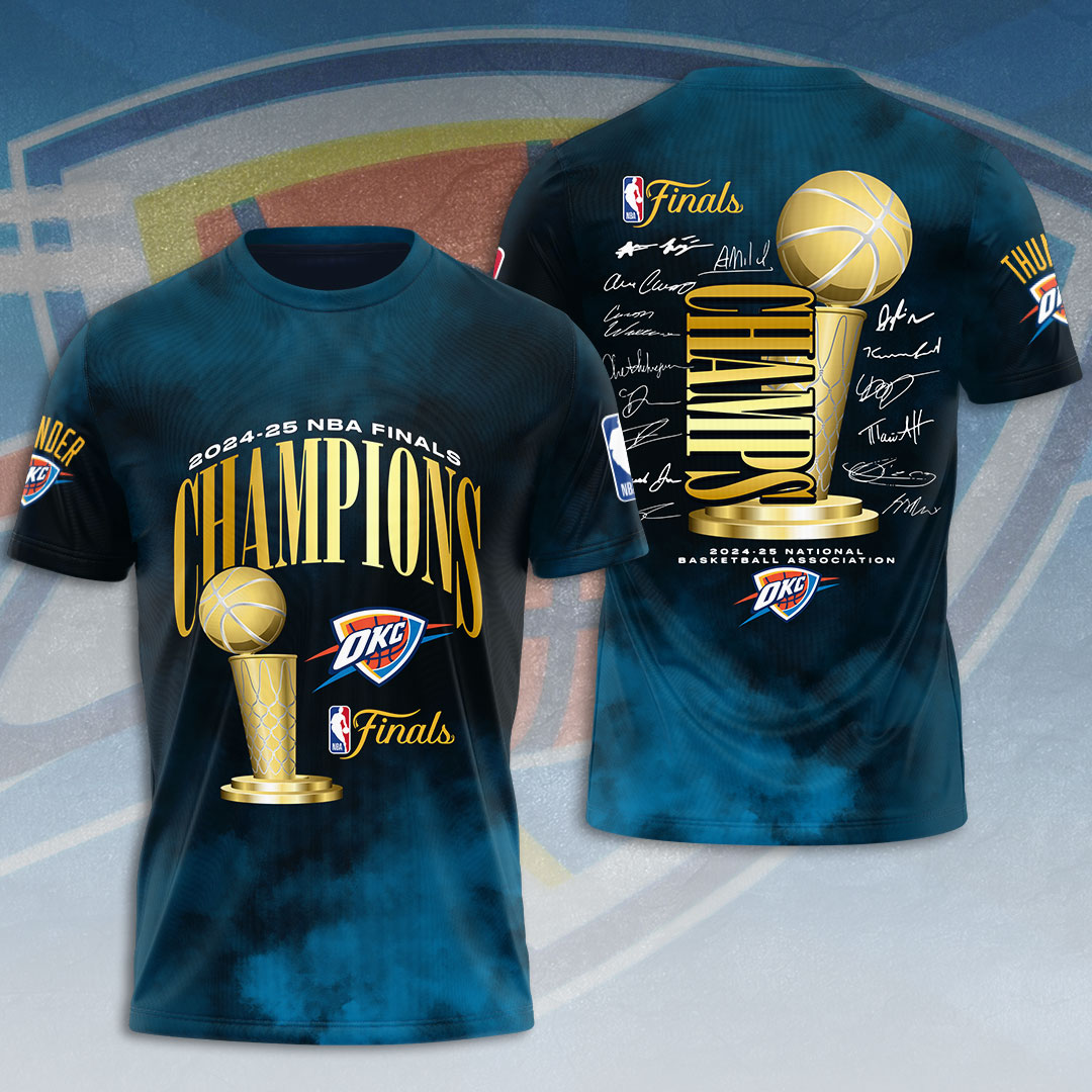 Oklahoma City Thunder 2025 NBA Champions 3D Apparel – HOATT 11360