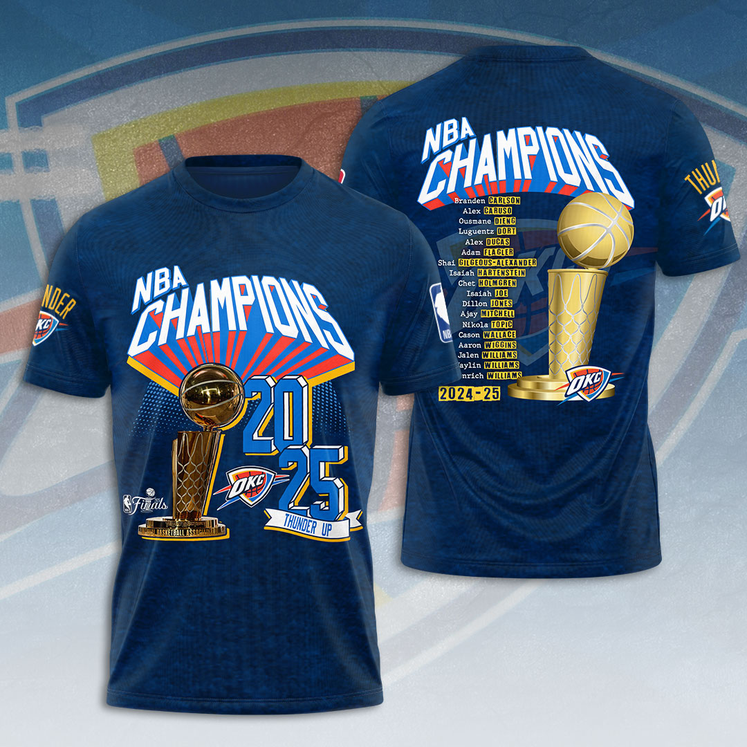 Oklahoma City Thunder 2025 NBA Champions 3D Apparel – HOATT 11404