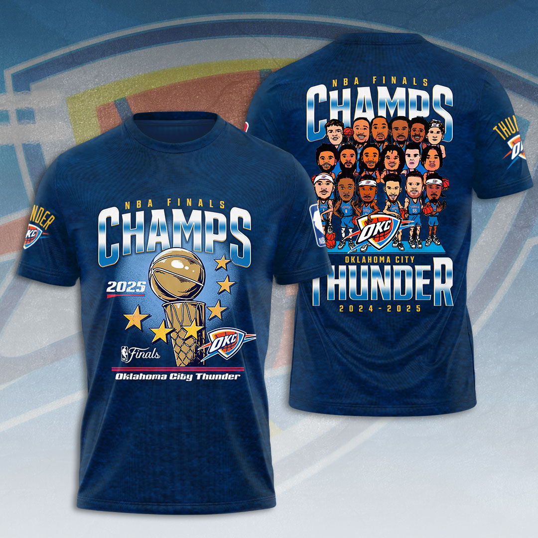 Oklahoma City Thunder 2025 NBA Champions 3D Apparel – HOATT 11438