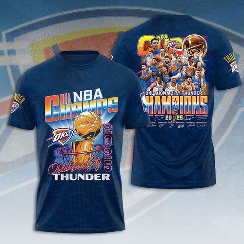 Oklahoma City Thunder 2025 NBA Champions 3D Apparel – HOATT 11440
