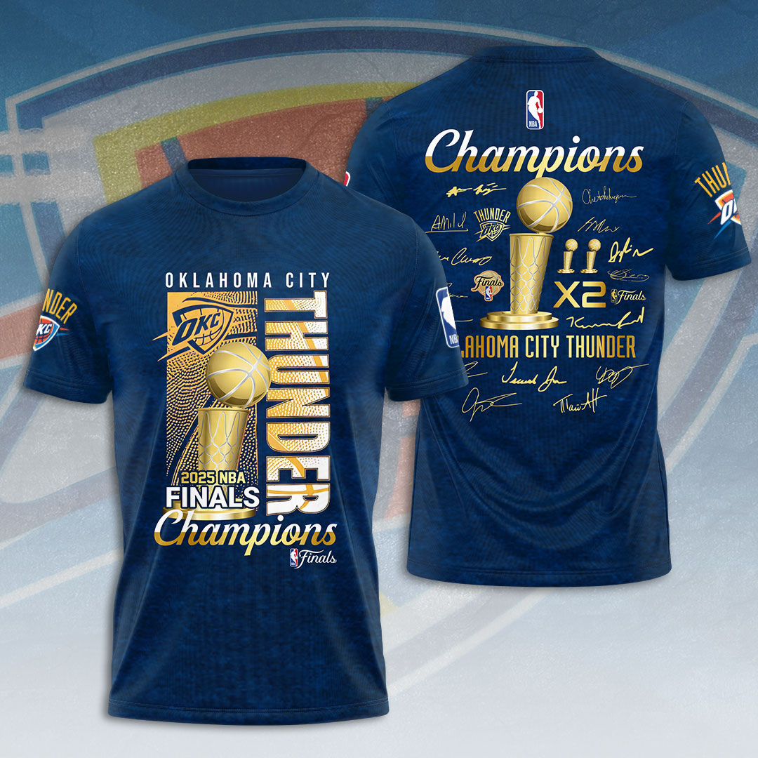 Oklahoma City Thunder 2025 NBA Champions 3D Apparel – HOATT 11460