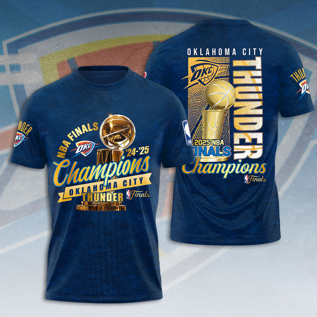 Oklahoma City Thunder 2025 NBA Champions 3D Apparel – HOATT 11462