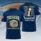 Oklahoma City Thunder 2025 NBA Champions 3D Apparel – HOATT 11435