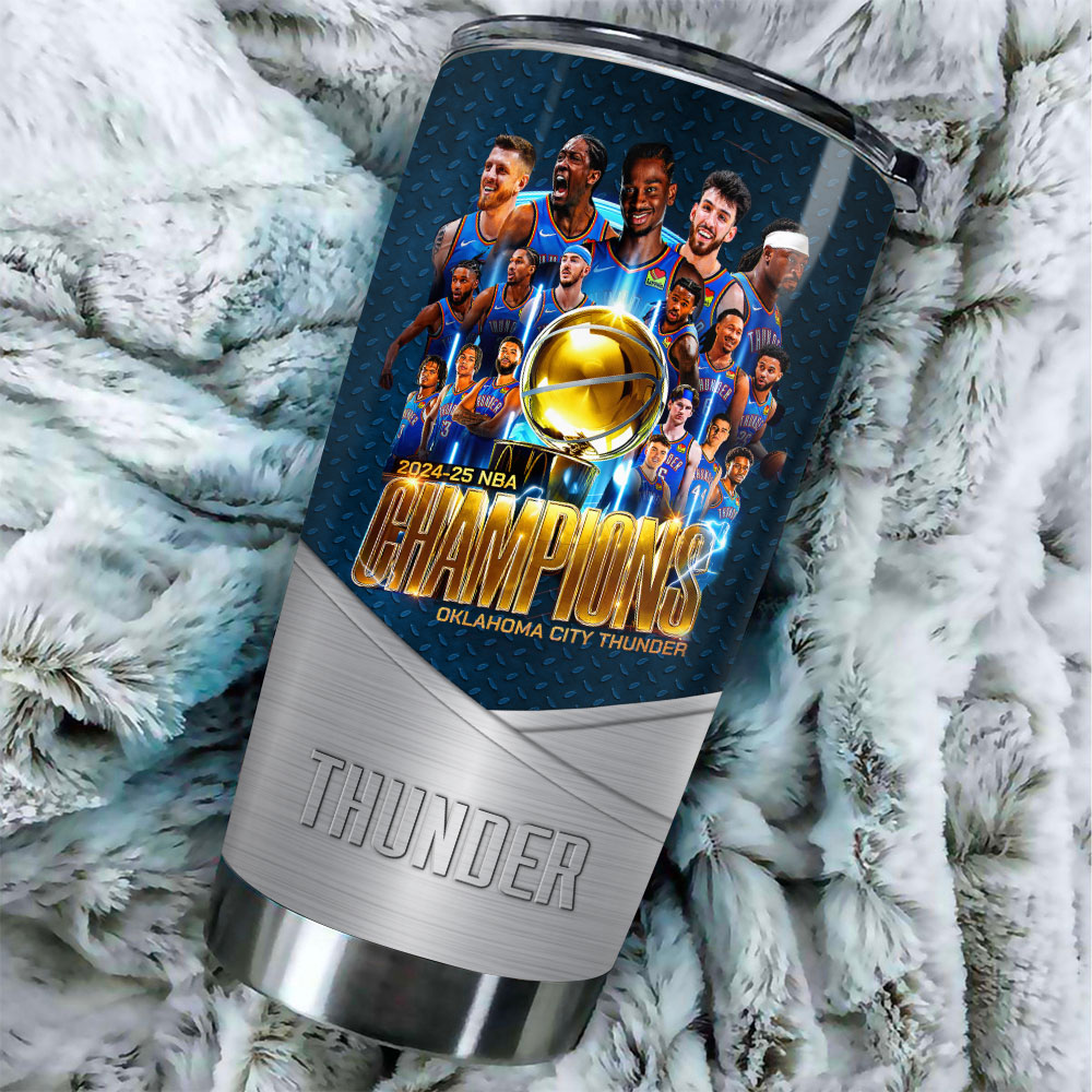 Personalized Oklahoma City Thunder 2025 NBA Champions Tumbler Cup – HOATT 11363