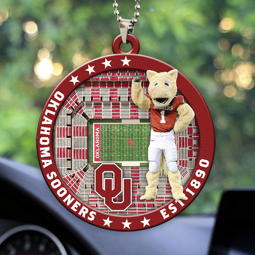 Oklahoma Sooners Football Custom shape 2-sided Acrylic Car Ornament – HOATT13134