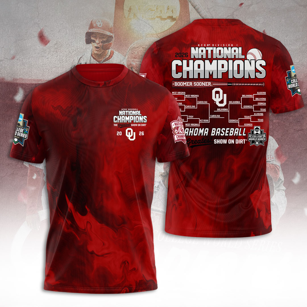Oklahoma Sooners 2026 NCAA Baseball Men's College World Series Champions 3D Apparel – TANTN23849