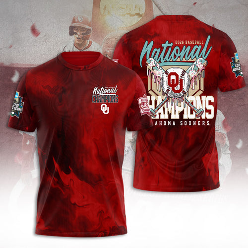 Oklahoma Sooners 2026 NCAA Baseball Men's College World Series Champions 3D Apparel – TANTN23839