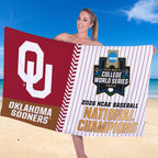 Oklahoma Sooners 2026 NCAA Baseball Men's College World Series Champions Rectangle Beach Towel – TANTN23831