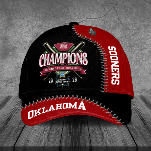 Oklahoma Sooners 2026 NCAA Baseball Men's College World Series Champions Classic Cap – TANTN23903