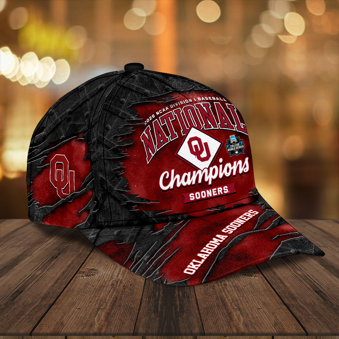 Oklahoma Sooners 2026 NCAA Baseball Men's College World Series Champions Classic Cap – HOATT18945