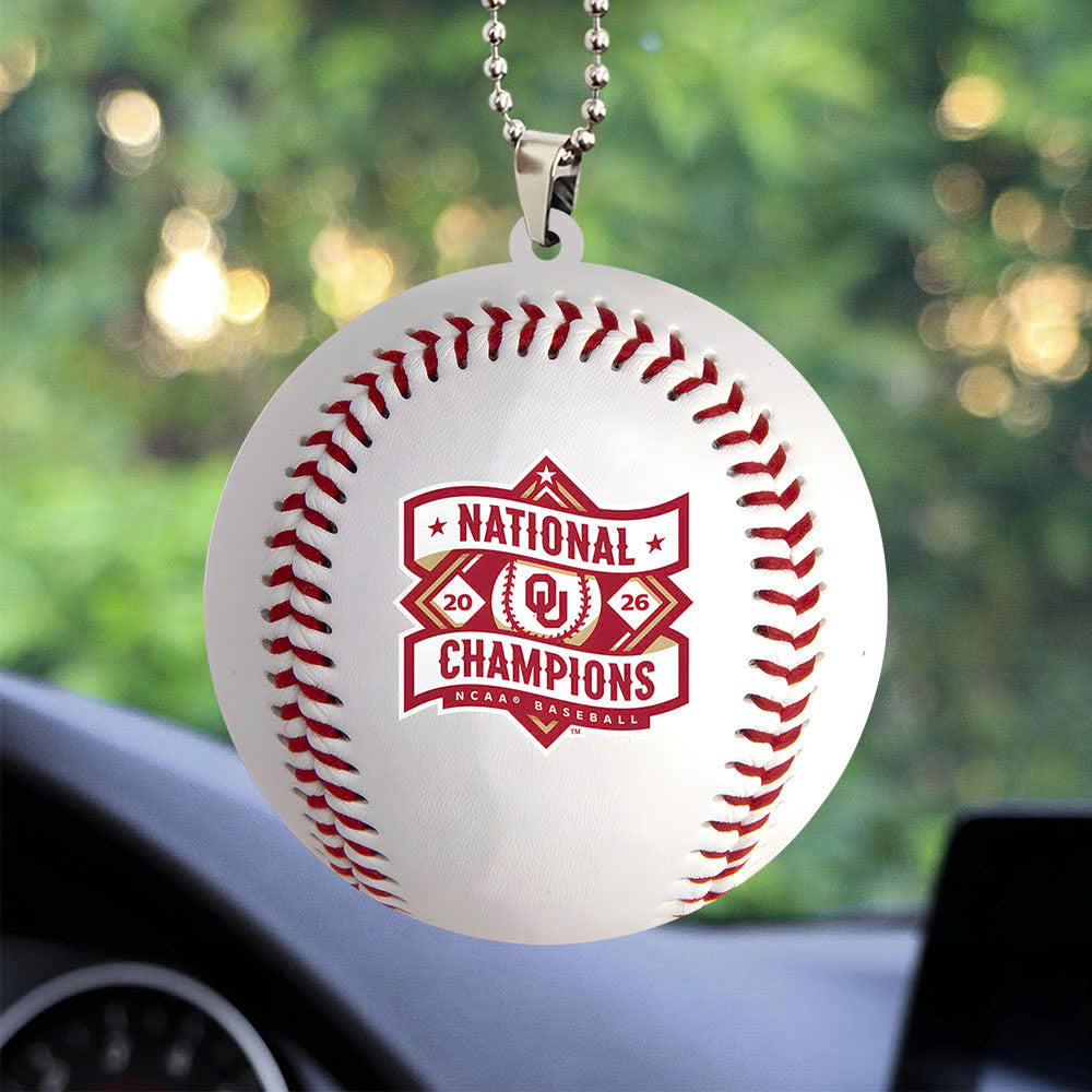 Oklahoma Sooners 2026 NCAA Baseball Men's College World Series Champions Custom shape 2-sided Acrylic Car Ornament – TANTN23829