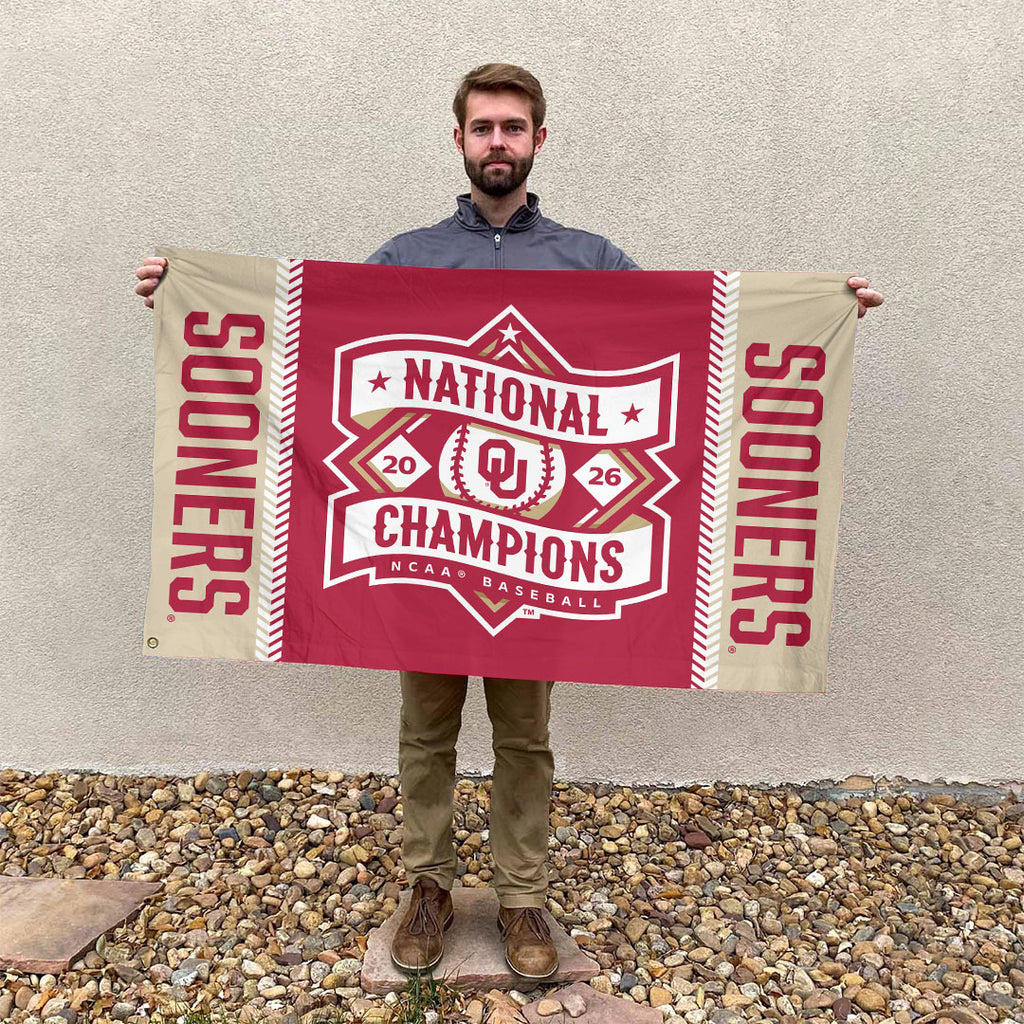 Oklahoma Sooners 2026 NCAA Baseball Men's College World Series Champions 3D Double-side House Flag – HOATT18943