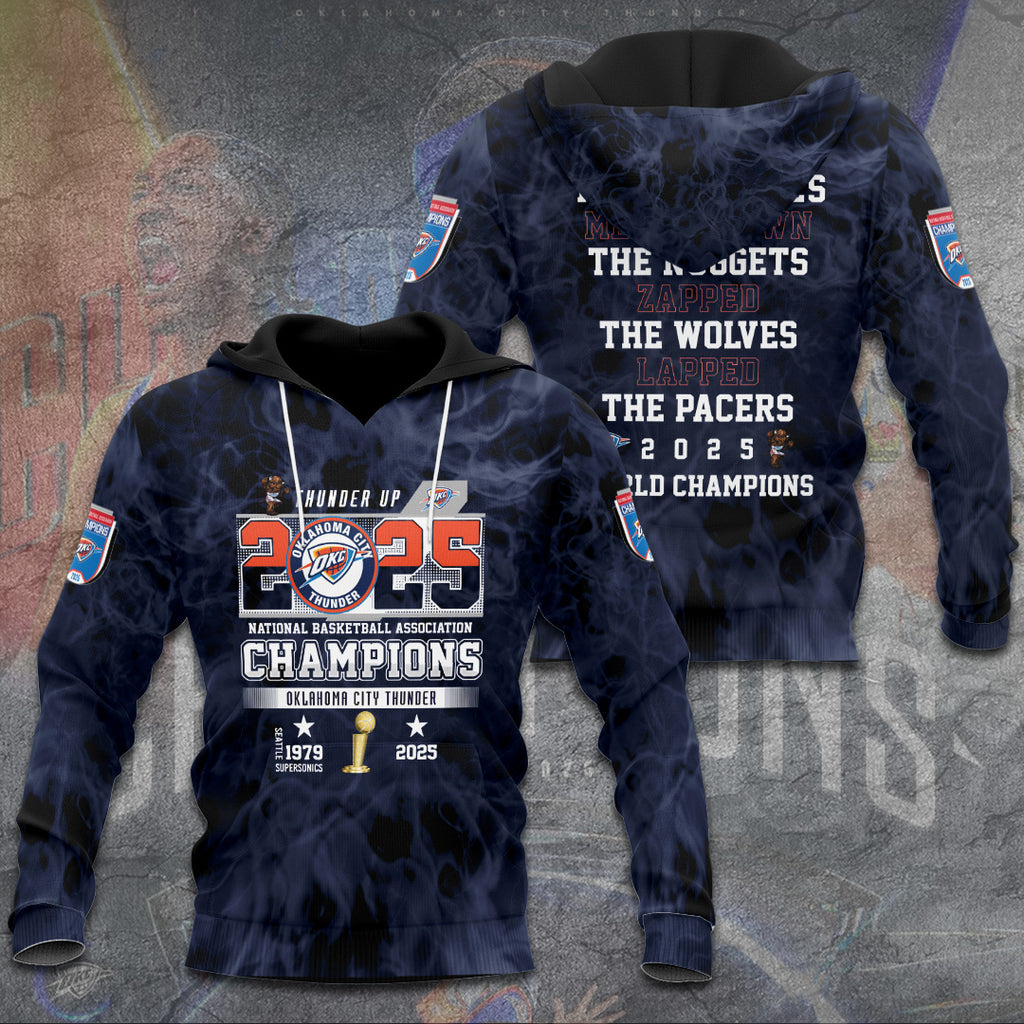 Oklahoma City Thunder 2025 NBA Champions 3D Apparel – TANTN 13985